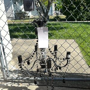 Elegant Black Chandelier with Beaded Accents